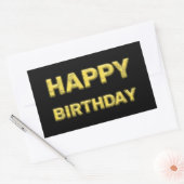 ハッピーバースデー金文字で! 長方形シール (封筒)