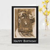 ハッピーバースデー鉄道模型カード カード (黄色い花)