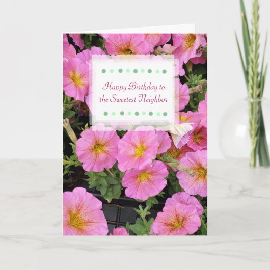 ハッピーバースデー隣接カスタムカーかわいらしド花 カード (正面)