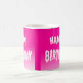 ハッピーバースデー雲のピンクのコーヒーマグ コーヒーマグカップ (中央)