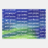 ハッピーバースデー青 ラッピングペーパーシート (正面)