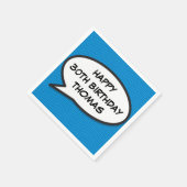 ハッピーバースデー音声バブルおもしろいレトロ漫画帳 スタンダードカクテルナプキン (角)
