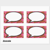 ハッピーバースデー音声バブルおもしろいレトロ漫画帳 長方形シール (シート)