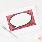 ハッピーバースデー音声バブルおもしろいレトロ漫画帳 長方形シール (封筒)