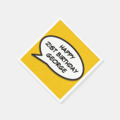 ハッピーバースデー音声バブルおもしろい漫画書 スタンダードカクテルナプキン (角)