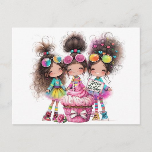 ハッピーバースデー願い ポストカード (正面)