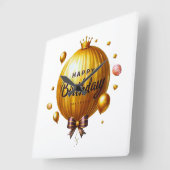 ハッピーバースデー願 スクエア壁時計 (傾斜)