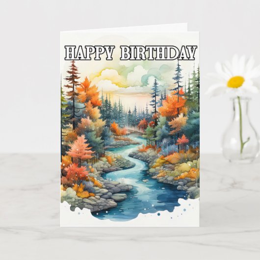 ハッピーバースデー風景屋外の風景 カード (小さな植物)