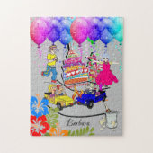 ハッピーバースデー風船が丘のケーキを越えて ジグソーパズル (縦)