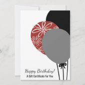 ハッピーバースデー風船ギフト券 (正面)