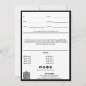 ハッピーバースデー風船ギフト券 (裏面)