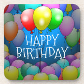 ハッピーバースデー風船コルクコースター コースター (正面)