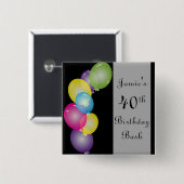 ハッピーバースデー風船バッシュ| DIY文字 缶バッジ (正面&裏面)