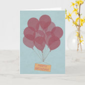 ハッピーバースデー風船 カード (黄色い花)