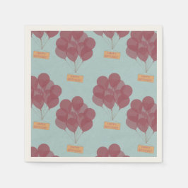 ハッピーバースデー風船 スタンダードカクテルナプキン