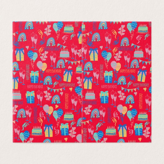 ハッピーバースデー風船、ストリーマー及びケーキカード (外部フラット)