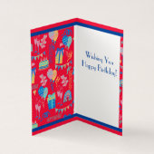 ハッピーバースデー風船、ストリーマー及びケーキカード (内部)