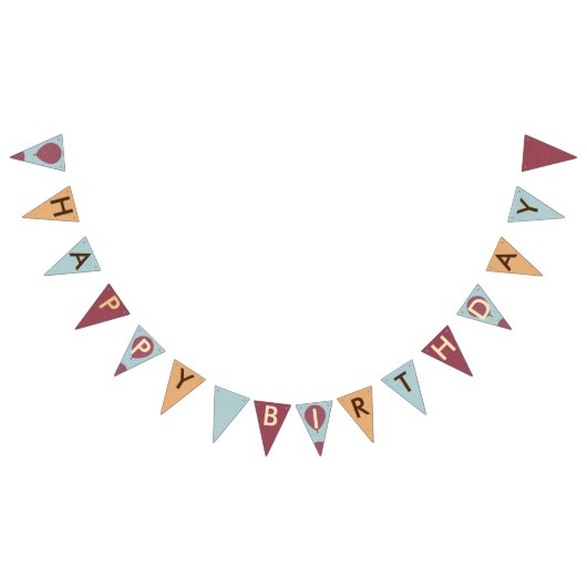 ハッピーバースデー風船 バンティングフラッグ (全)