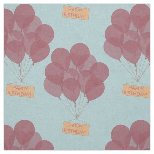 ハッピーバースデー風船 ファブリック (見本)
