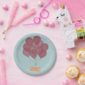 ハッピーバースデー風船 ペーパープレート (パーティー)