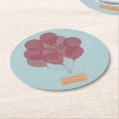 ハッピーバースデー風船 ラウンドペーパーコースター (アングル)