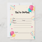 ハッピーバースデー風船 招待状 (正面)