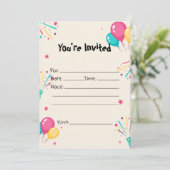 ハッピーバースデー風船 招待状 (スタンド正面)