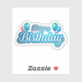 ハッピーバースデー飛んでいるバルーン シール (シート)