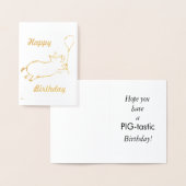 ハッピーバースデー飛んでいるピグカード 箔カード (ディスプレー)