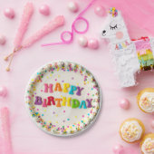 ハッピーバースデー飾ケーキ ペーパープレート (パーティー)