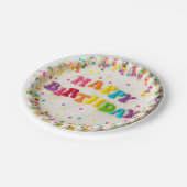 ハッピーバースデー飾ケーキ ペーパープレート (アングル)