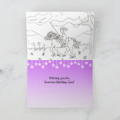 ハッピーバースデー馬と内側の着色ページ シーズンカード (内部)