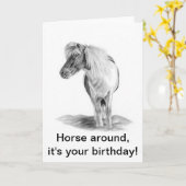 ハッピーバースデー馬好き カード (黄色い花)