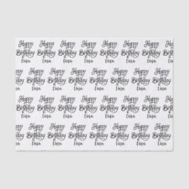 ハッピーバースデー高級フォント 薄葉紙