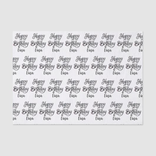 ハッピーバースデー高級フォント 薄葉紙 (正面)