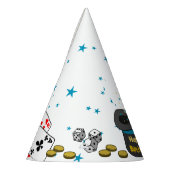 ハッピーバースデー魔法ショー白黒ブルーキッズ パーティーハット (左)