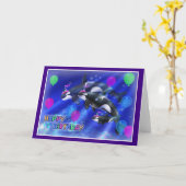 ハッピーバースデー魚スタイル012 カード (黄色い花)