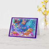 ハッピーバースデー魚スタイル014 カード (黄色い花)