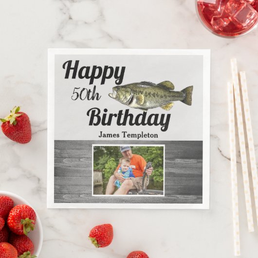 ハッピーバースデー魚釣り写真名父メンズ昼寝 (インサイチュ)