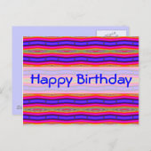 ハッピーバースデー鮮やかなピンク色 ポストカード (正面/裏面)