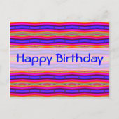 ハッピーバースデー鮮やかなピンク色 ポストカード (正面)