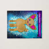 ハッピーバースデー鹿パズルとグリッター星 ジグソーパズル (横)