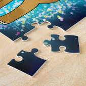 ハッピーバースデー鹿パズルとグリッター星 ジグソーパズル (側面)