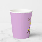 ハッピーバースデー黄色のアイスクリームを紫に 紙コップ (右)