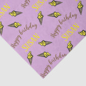 ハッピーバースデー黄色のアイスクリームを紫に 薄葉紙 (詳細)