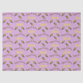 ハッピーバースデー黄色のアイスクリームを紫に 薄葉紙