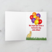 ハッピーバースデー黄色のアヒルカラフルクバルーン カード (内部)