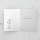 ハッピーバースデー黄色の花のカウスリップ言語 カード (内部)