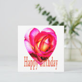 ハッピーバースデー黄色の赤いバラハート (スタンド正面)