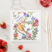 ハッピーバースデー黄鳥 スタンダードランチョンナプキン (インサイチュ)